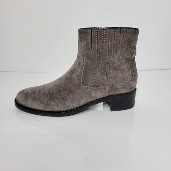 Aquatalia Oribella Waterproof Gray Suede Ankle Boots - Picture 1 of 8